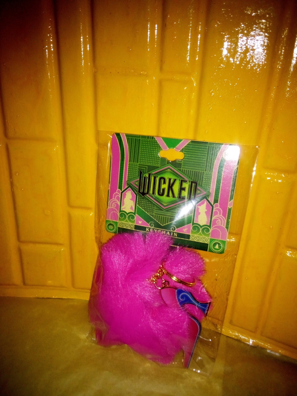 Glinda Shoe Wicked Pink Pom-Pom Keychain